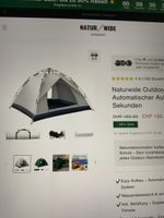 Naturwide Outdoor Zelt mit Automatischer Aufbau in 3 Sekunde