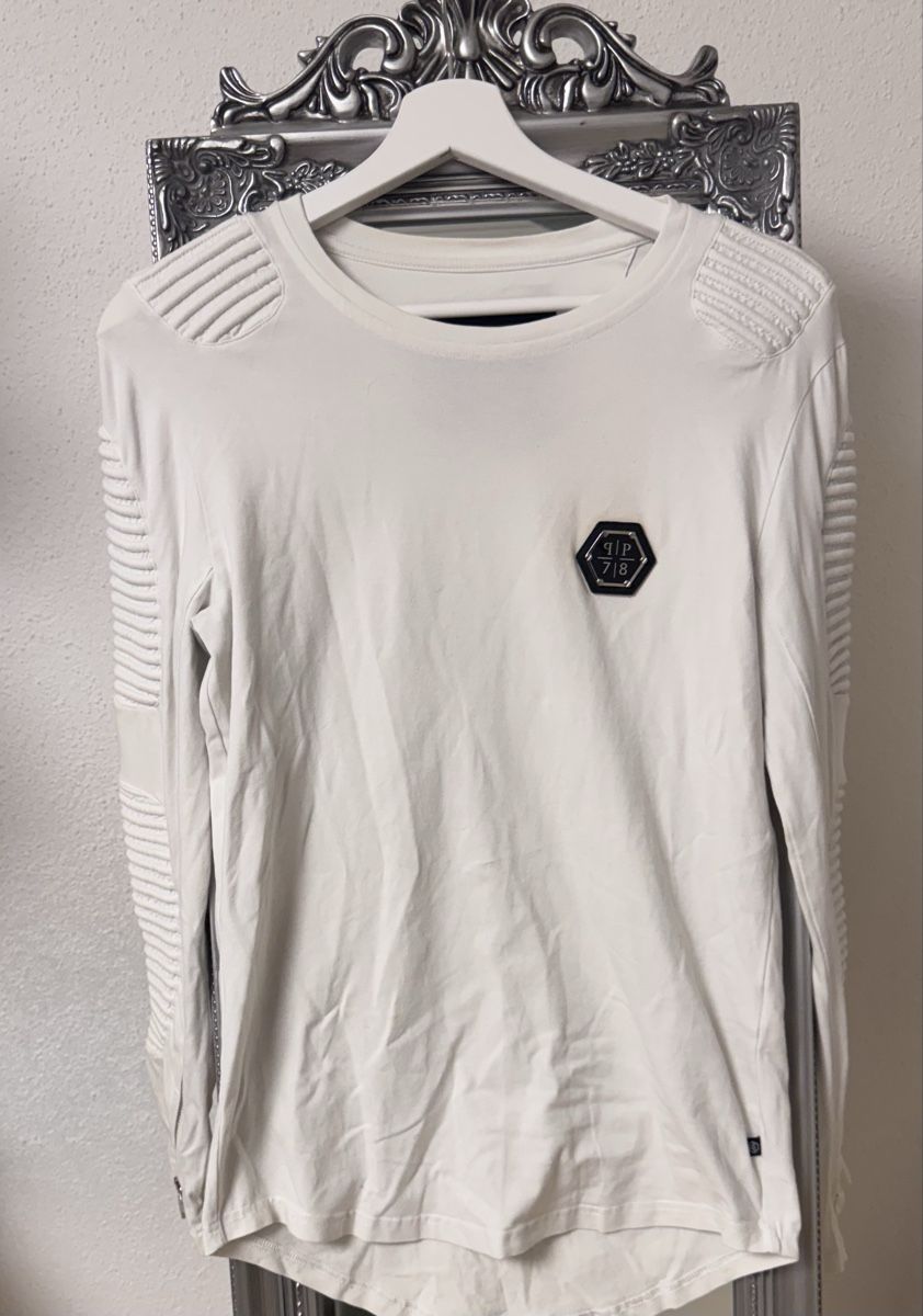 Philipp Plein Pullover & Sweatshirts: Philipp Plein Langarmshirt weiss Gr.S – Gebraucht aus Tenniken von chr_s9rk