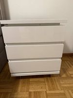 1x Nachtkommode Hochglanz Weiss