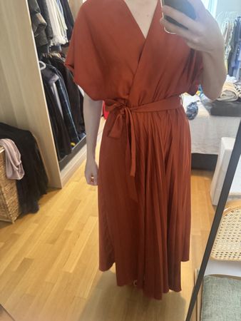 Mango Orange satin dress S