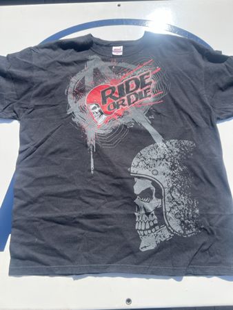 Vintage Anvil T-Shirt Ride Or Die Skull Grösse XL! Top!