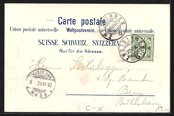 Cartoline postali: Zweisimmen, Hotel Krone, Kirche, Ortsans – Usato da Berlin venduto da bartko-reher 1