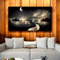 Poster affiche Rivière de Rêve Paysage Nocturne déco salon