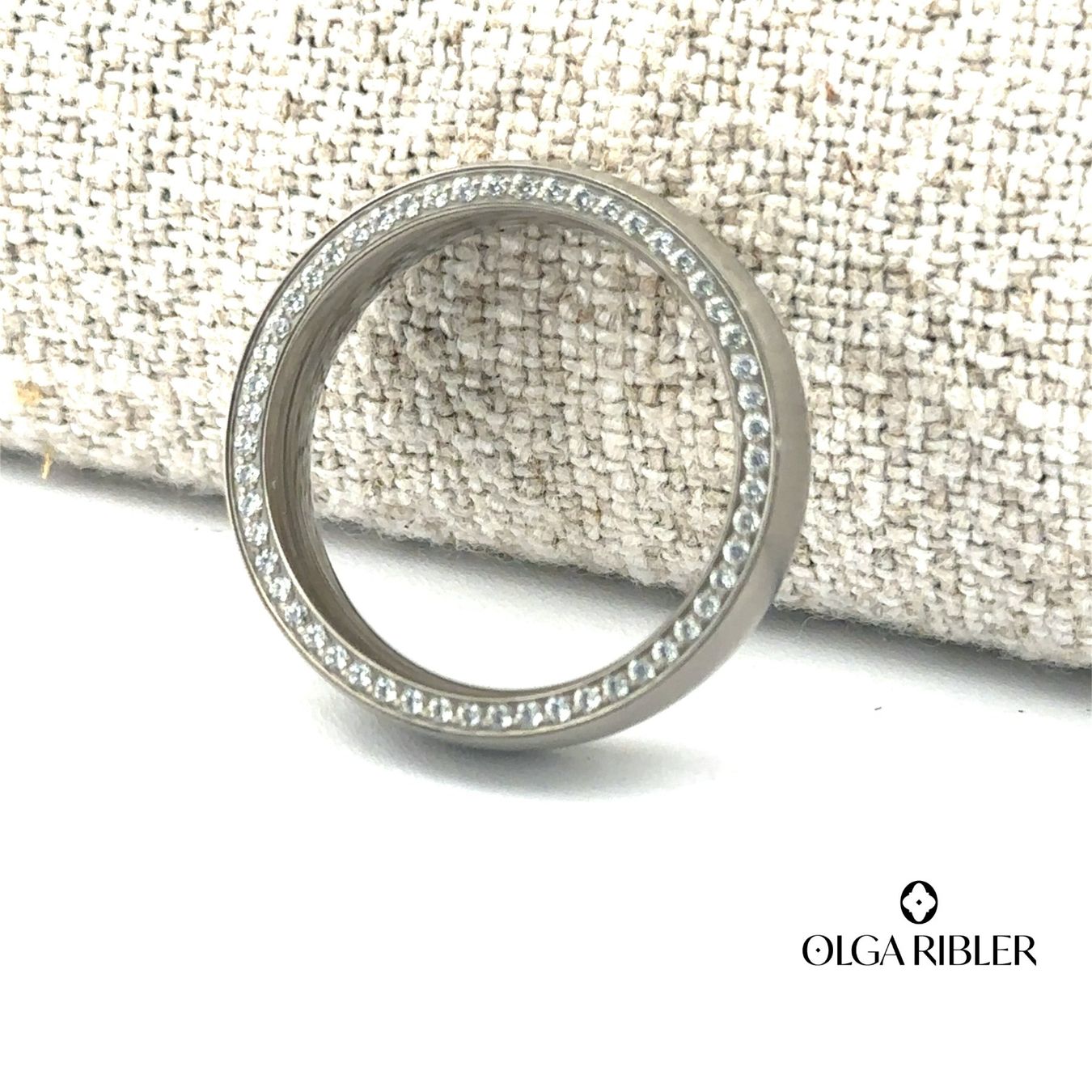 Olga Ribler Ringe: 6 mm breiter Ring Titanium mit Zirkonia Grösse 56 – Neu (gemäss Beschreibung) aus Luzern von Schmuckoutlet 3