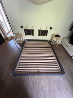 160x200cm Bettgestell Dunkelgrau mit Lattenrost