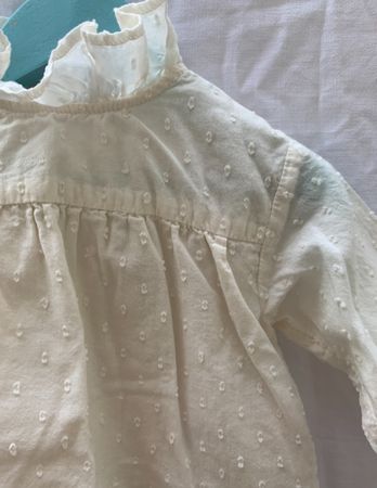 Superbe blouse de fête 100%coton VERTBAUDET col montant t.74