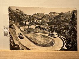 AK von Susten Passstrasse mit Bergpanorama
