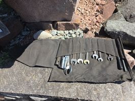Werkzeug Rolle / Tasche aus Segeltuch mit Werkzeug