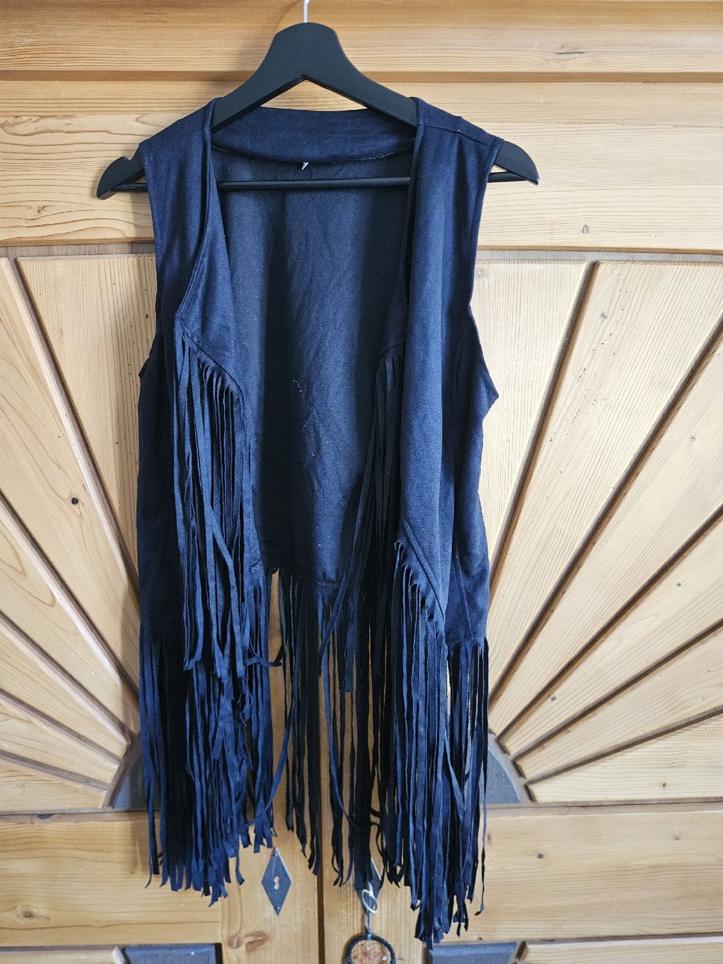 Lässige Fransenweste, schwarz, ideal für den Sommer! (Gebraucht