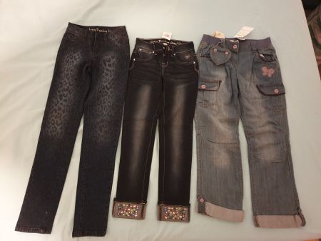 3x Jean Hosen für  Mädchen Gr. 128
