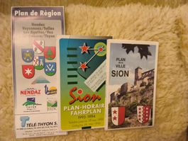 Prospekte  Sion + Ortskarte  Nendaz und Umgebung
