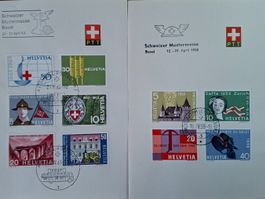 CH334 - 2 feuillets PTT Muster Messe 1958 / 1963