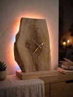 Eiche massiv Unikat Uhr mit Licht
