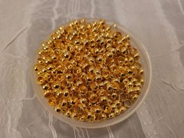 Quetschperlen gold 4mm 100 stk