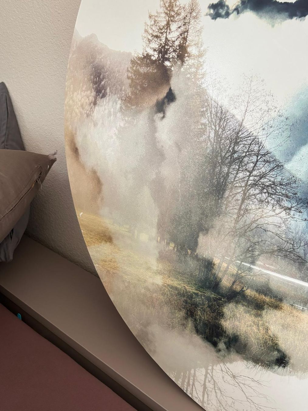 Foto & Immagini: Rundes Wandbild mit Winterlandschaft - Einzigartiges Dekor – Usato da Winterthur venduto da Genni 3