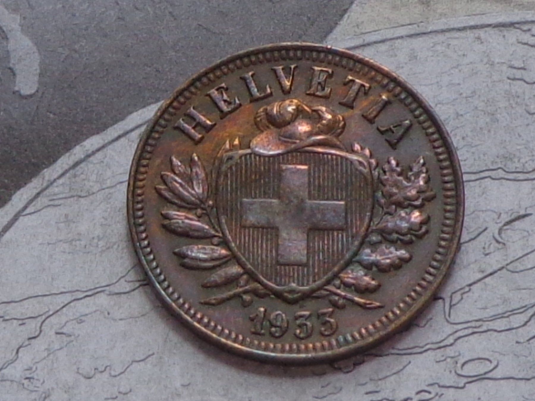 Tutti le monete: 2 cts 1933 B – Usato da Pully venduto da UCA01