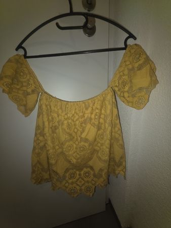 Top épaules dénudées Tally Weijl jaune taille XS