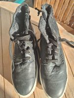 Ledersneakers Winterschuhe Gr. 38 gefüttert schwarz