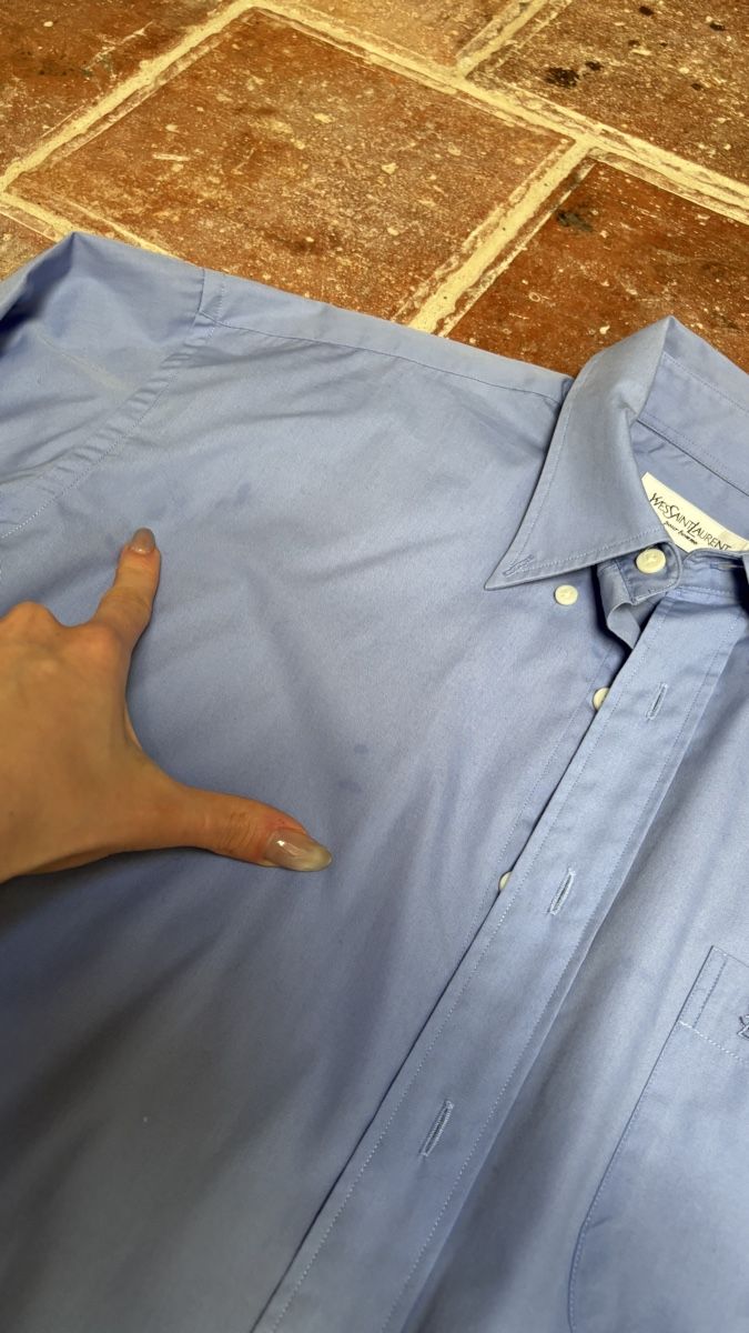 Saint Laurent Camicie: Vintage YSL Hemd oversized, blau – Usato da Bern venduto da kue_db29 2