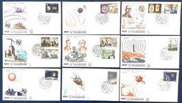 1965 Monaco FDC 100 Jahre Fermeldeunion Satz auf 9 Briefe