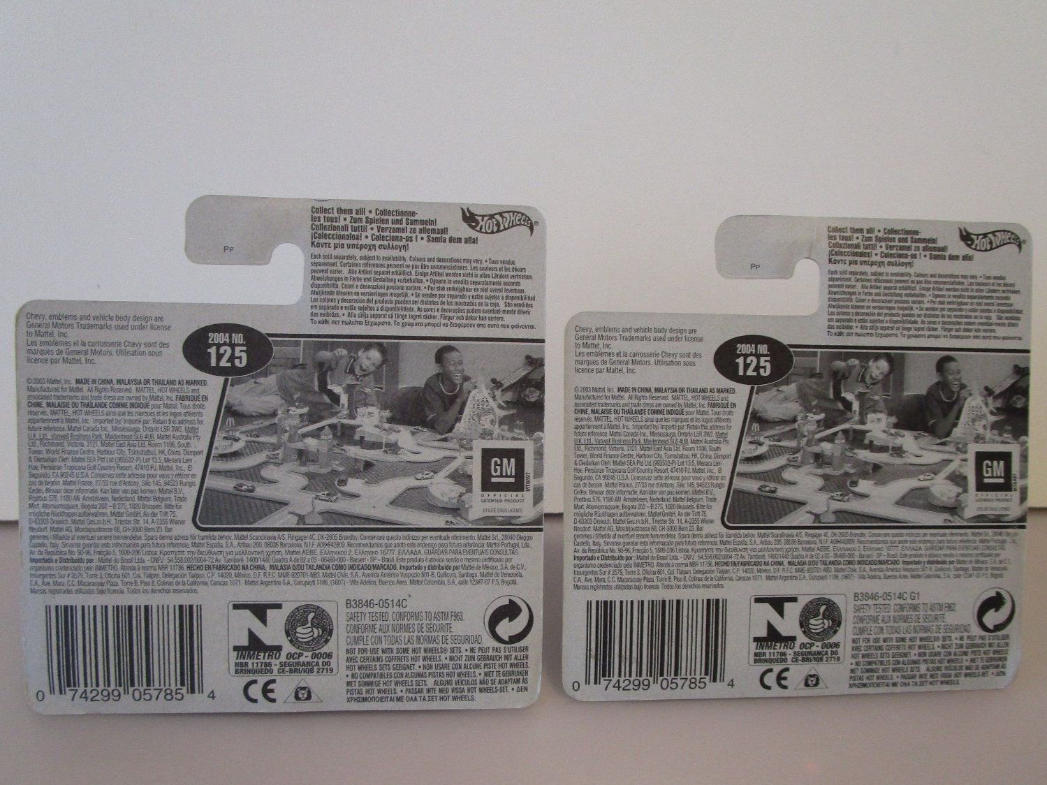 Hot Wheels Modellini d'auto: 2 HOT WHEELS CHEVY 1957 - B3846 VARIANTE – Nuovo e nell'imballaggio originale da Chêne-Bourg venduto da breno56 6