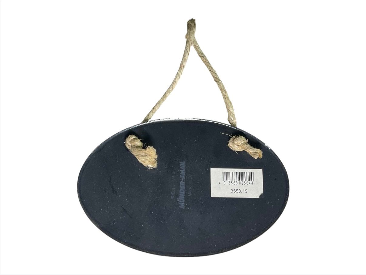 Insegne: Emaile Gartenschild "Bin im Garten" oval Creme mit Blumen – Usato da Luzern venduto da woti-shop 6
