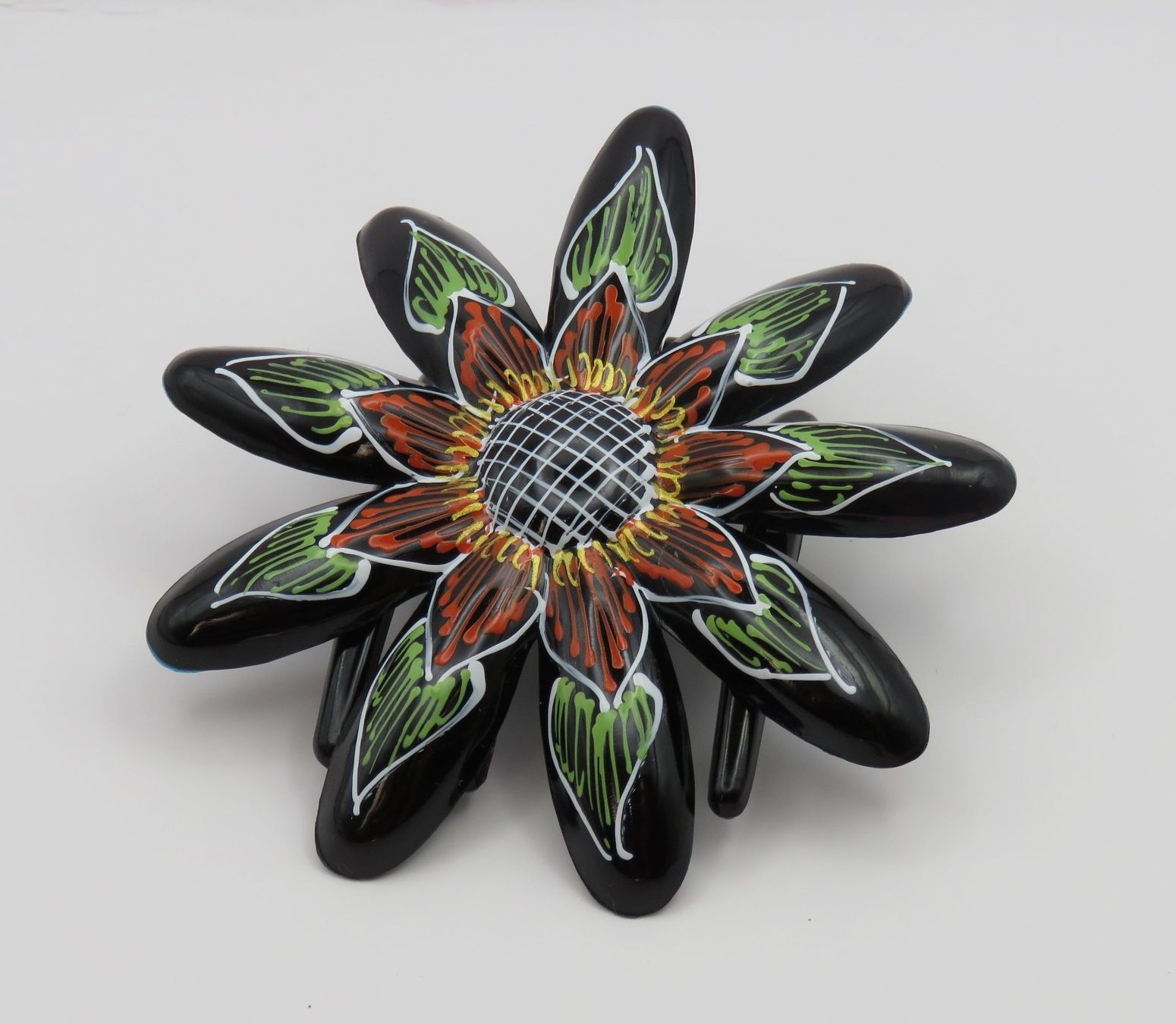 Accessori per capelli: Haarklammer - BLUME - Handbemalt - Neu - 8cm – Nuovo (secondo la descrizione) da Grenchen venduto da Yamahwildstar16 3
