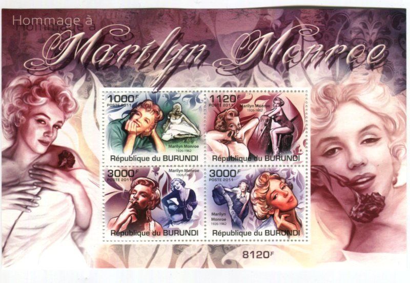 Alle Briefmarken: Block "Marilyn Monroe". Burundi. – Neu und originalverpackt aus Basel von Butsch5