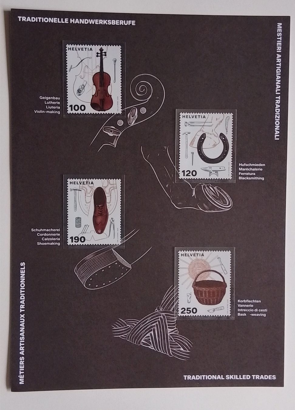Alle Briefmarken: souvenirblatt "traditionelle handwerksberufe" ** – Neu (gemäss Beschreibung) aus Zürich von var_gmw9