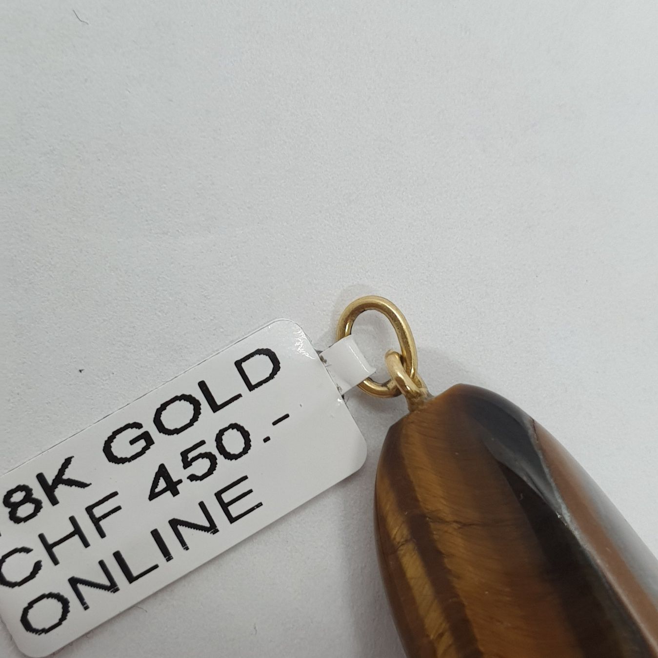 Ciondoli: Echt 18K Gold - Tigerauge Anhänger – Usato da Luzern venduto da Luzern-Goldhaus 1