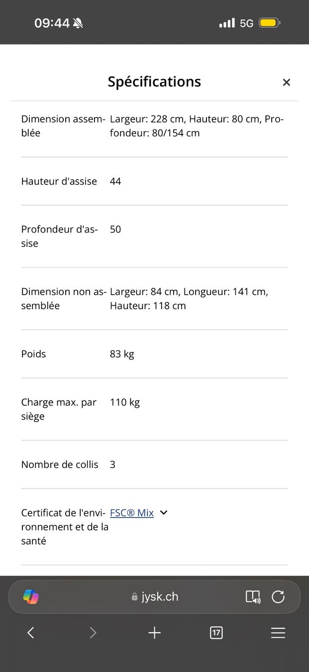 Jysk Sofas: Canapé 3 places – Gebraucht aus Morges von jus_n6qc 2