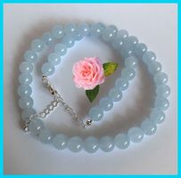 KETTE HALSKETTE STEINKETTE EDELSTEINKETTE AQUAMARIN - JADE