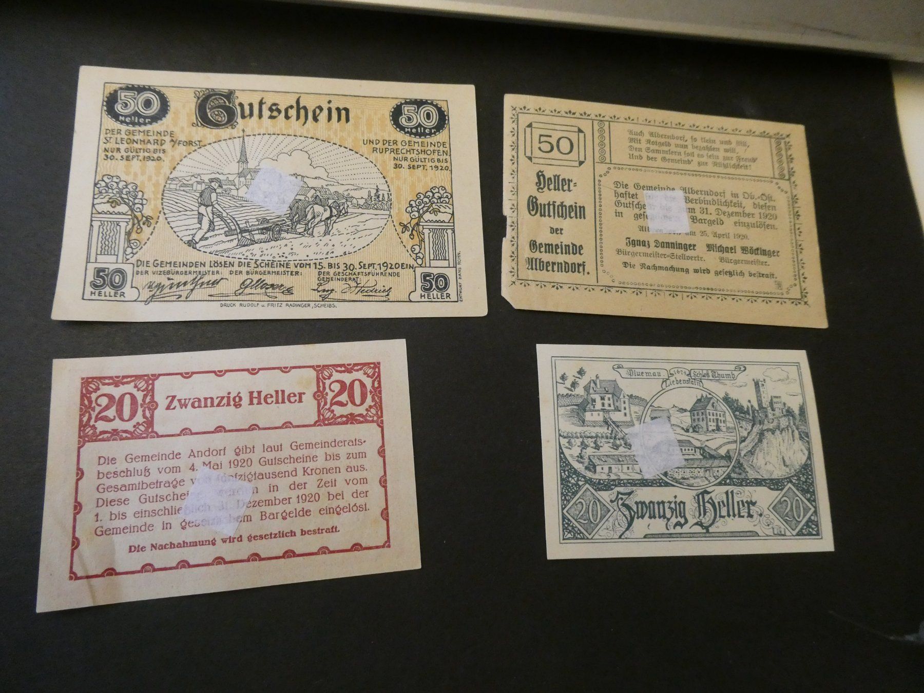 Banknoten: Oesterreich, - Notgeldscheine – Gebraucht aus Hinterforst von rohusri 1