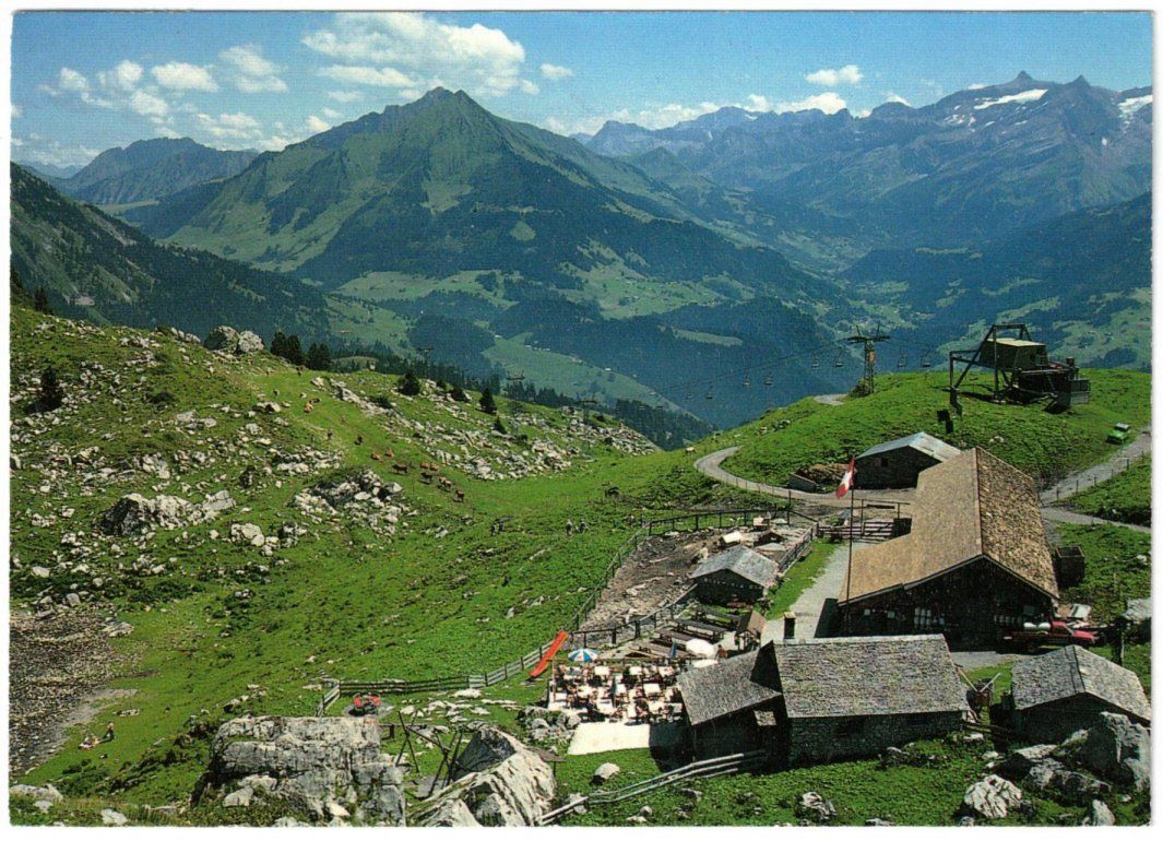 Ansichtskarten: Leysin - Alpwirtschaft mit Sessellift – Gebraucht aus Binningen von Mountainrider