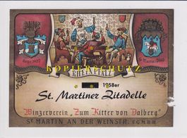Etikette für Wein - St. Martiner Zitadelle 1958 /bd