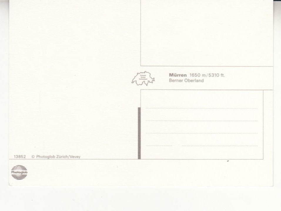 Cartoline postali: Mürren ca. 1980 – Usato da Bürglen TG venduto da StampGraf 1