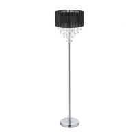 Stehlampe mit Kristallen in Schwarz (Hei