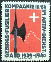 Soldatenmarke 2.WK, Geb Füs Kp III/86, weiss, Wi Inf 475