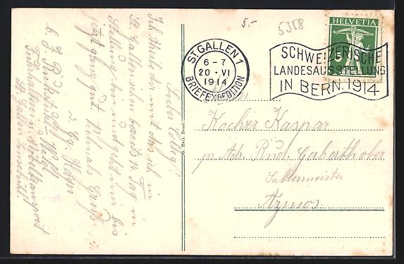 Ansichtskarten: AK St. Gallen, Bahnhof u. Postgebäude – Gebraucht aus Berlin von bartko-reher 1