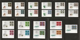 Schweiz Pro Patria FDC Viererblock 5 Serien ab 1980