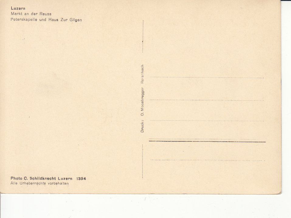 Ansichtskarten: Luzern Markt ca. 1945 – Gebraucht aus Bürglen TG von StampGraf 1