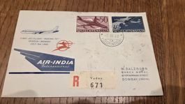 1960 Genf - Bombay Zuleitung Liechtenstein RF 60 bL