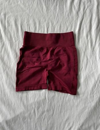 Sport Shorts Damen Bordeaux Rot  High Waist Seamless