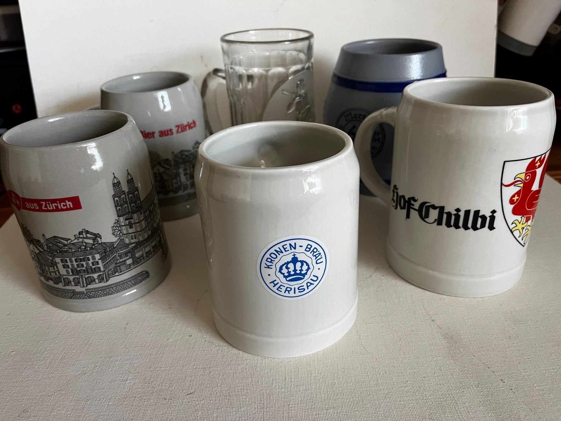 Bicchieri: Sechs Bier Krüge, Humpen – Usato da Zürich venduto da suschi04