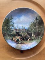 Teller "Hühner und Ziegen", Wandteller, Sammlerstück