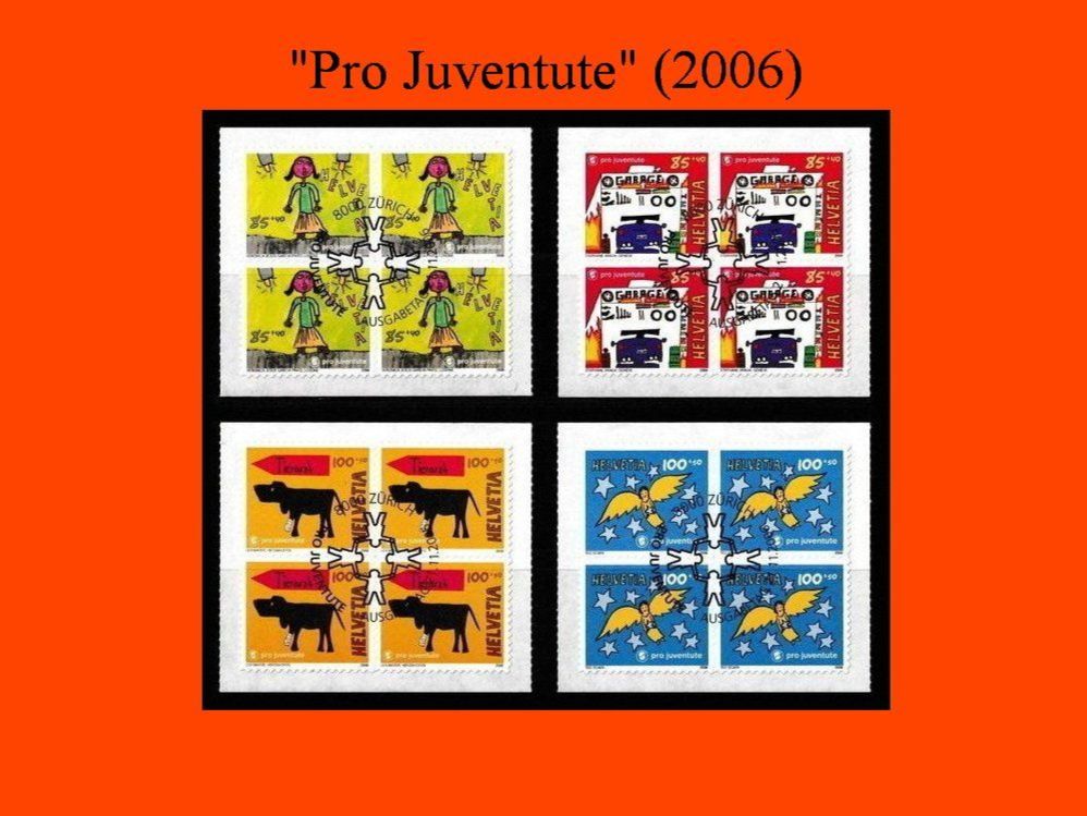 Tutti i francobolli: Viererblock - Serie "Pro Juventute" (2006) – Nuovo (secondo la descrizione) da Dübendorf venduto da Jumbo1990