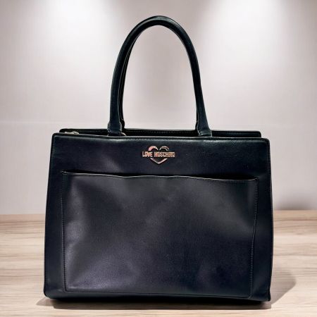 Sac à main Love Moschino noir en cuir écologique