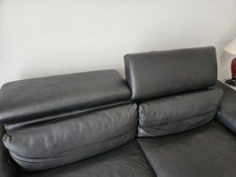 Sofa schwarz Leder