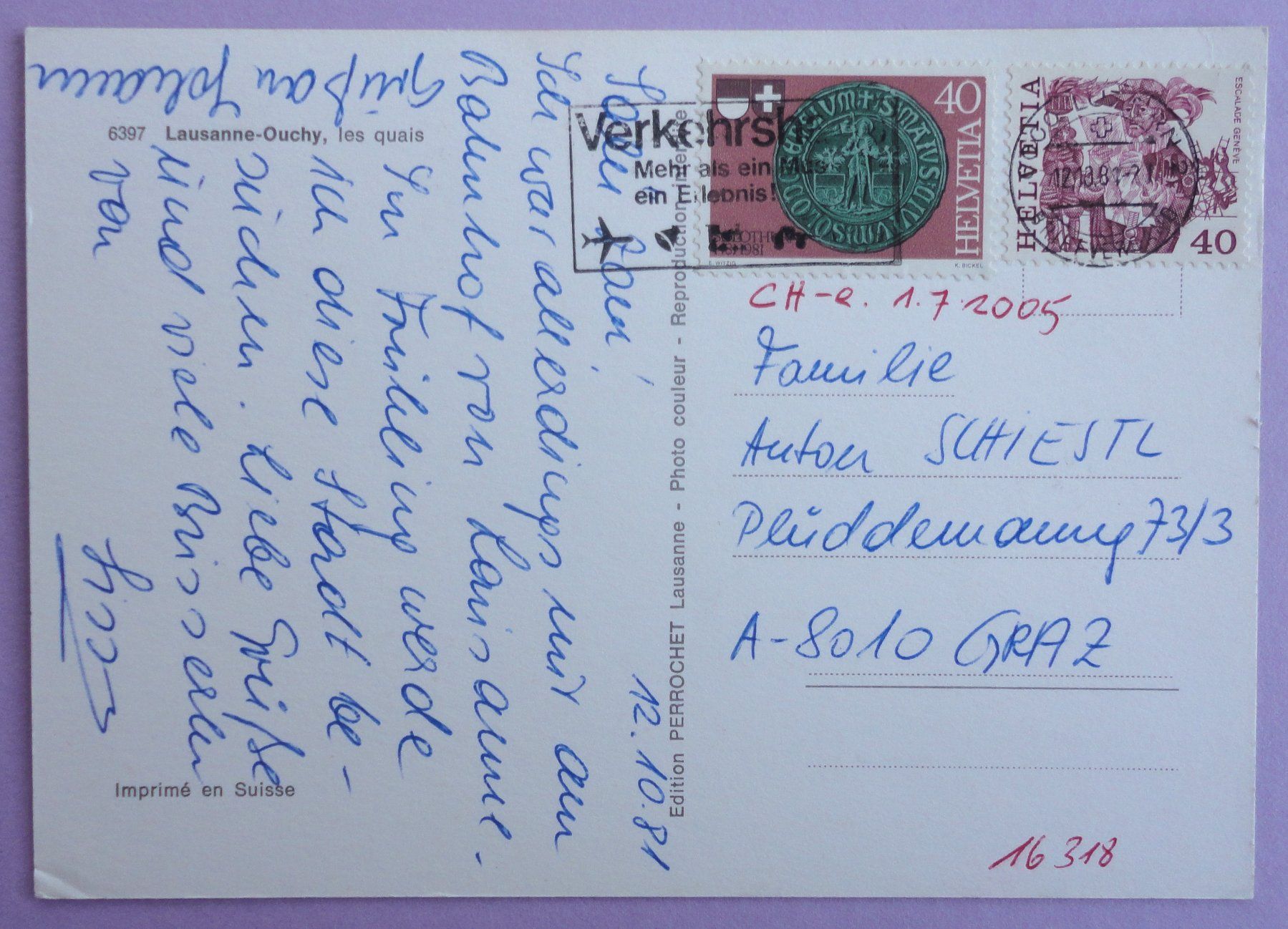 Cartoline postali: Lausanne-Ouchy, les quais – Usato da Fétigny venduto da Billy2miny 1
