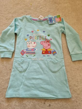 Herziges Sweatkleid,  Gr. 92 Peppa Wutz, Pig,  Kleid, Rock